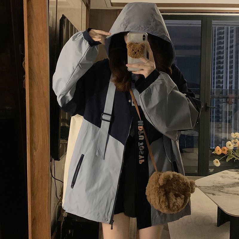 후드 재킷 여성 가을 겨울용 캐주얼 스타일 포켓 디자인 오버핏 후드점퍼 편안한 착용감 바람막이 기능성 실용성 높은 외출용 - 상세 이미지 2