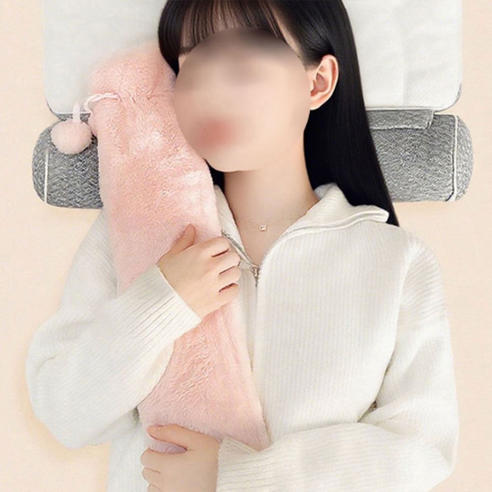 대용량 롱 토끼털 보온 물주머니 털 커버 극세사 찜질팩 생리통 온열 온수 핫팩 주머니 - 상품 이미지