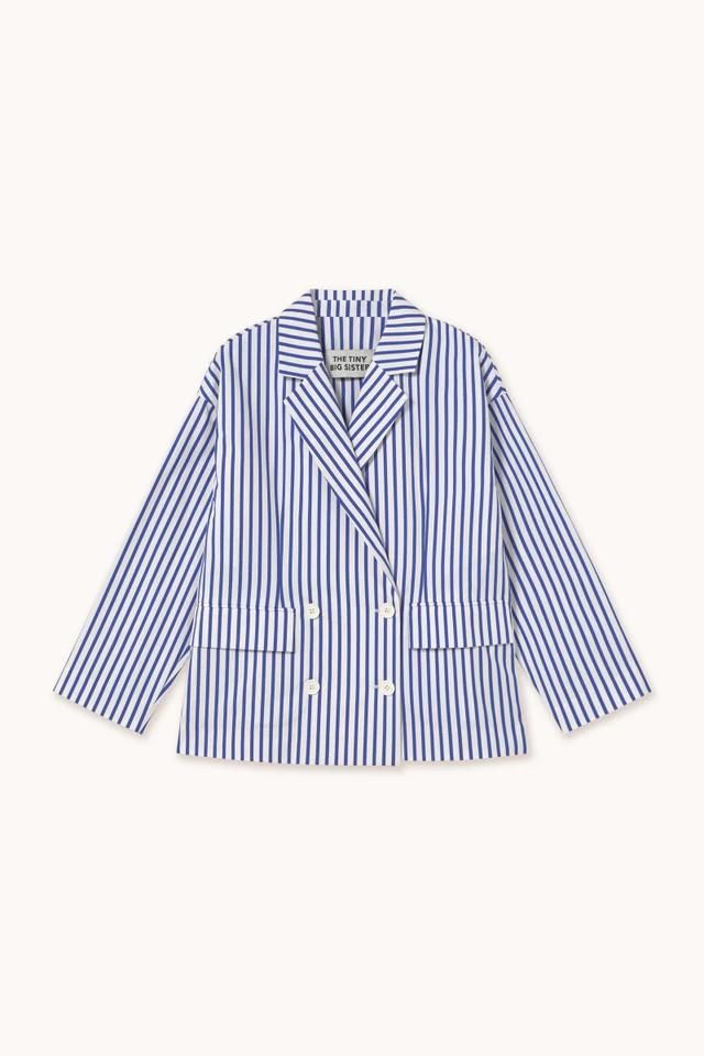 타이니코튼 스트라이프 테일러드 더블버튼 트윌 블레이저 SS25-710N88 ONE COLOR - 메인 이미지
