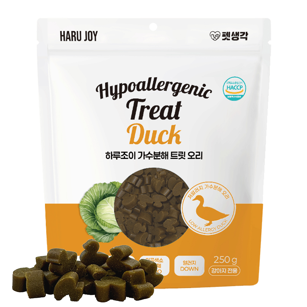 펫생각 오리 가수분해 강아지 간식 미니트릿 알러지 노즈워크 다이어트 훈련 250g, 1개 - 상품 이미지