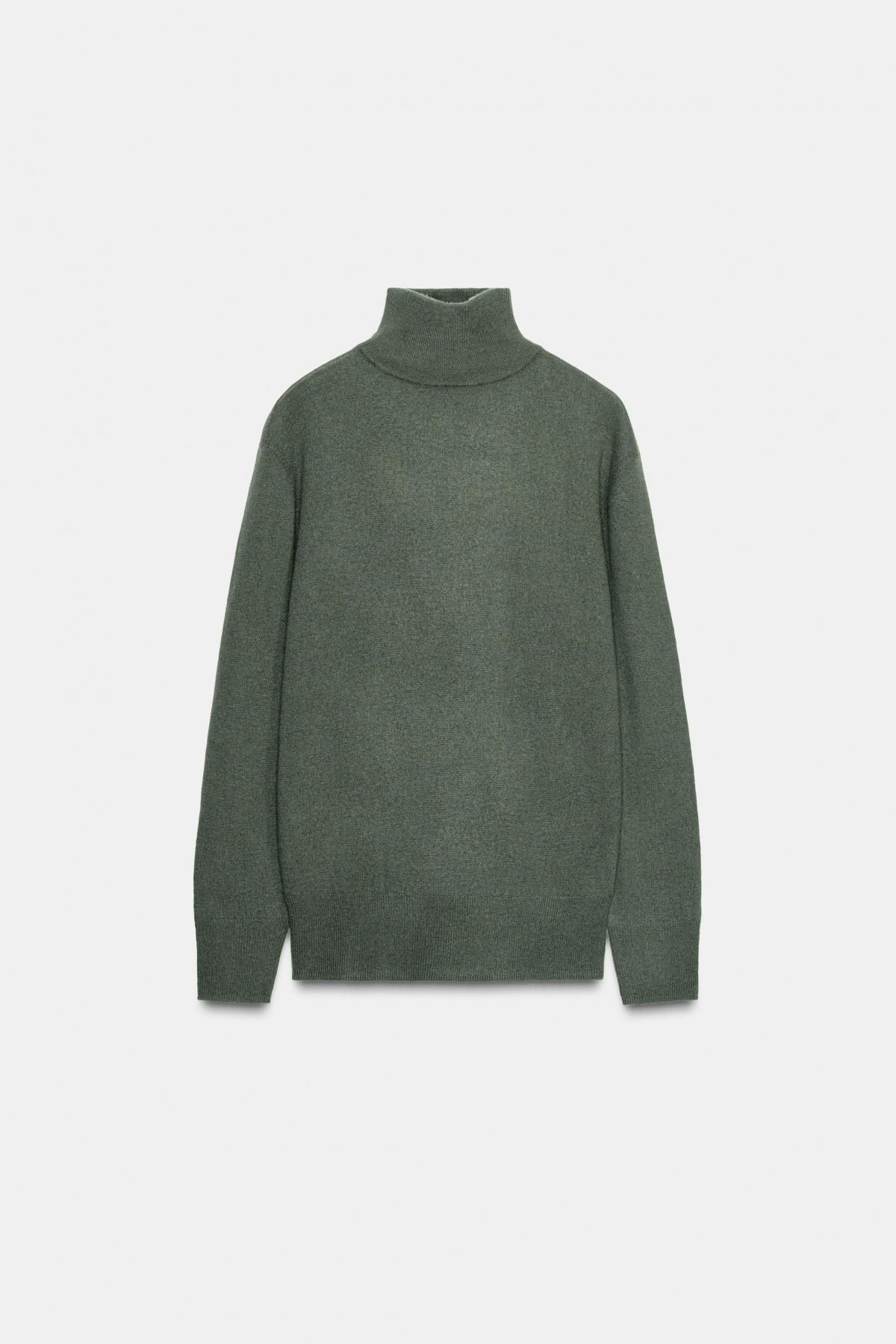 자라 프리미엄 소프트 울 하이넥 니트 스웨터 9598/107 GREENISH - 상품 이미지