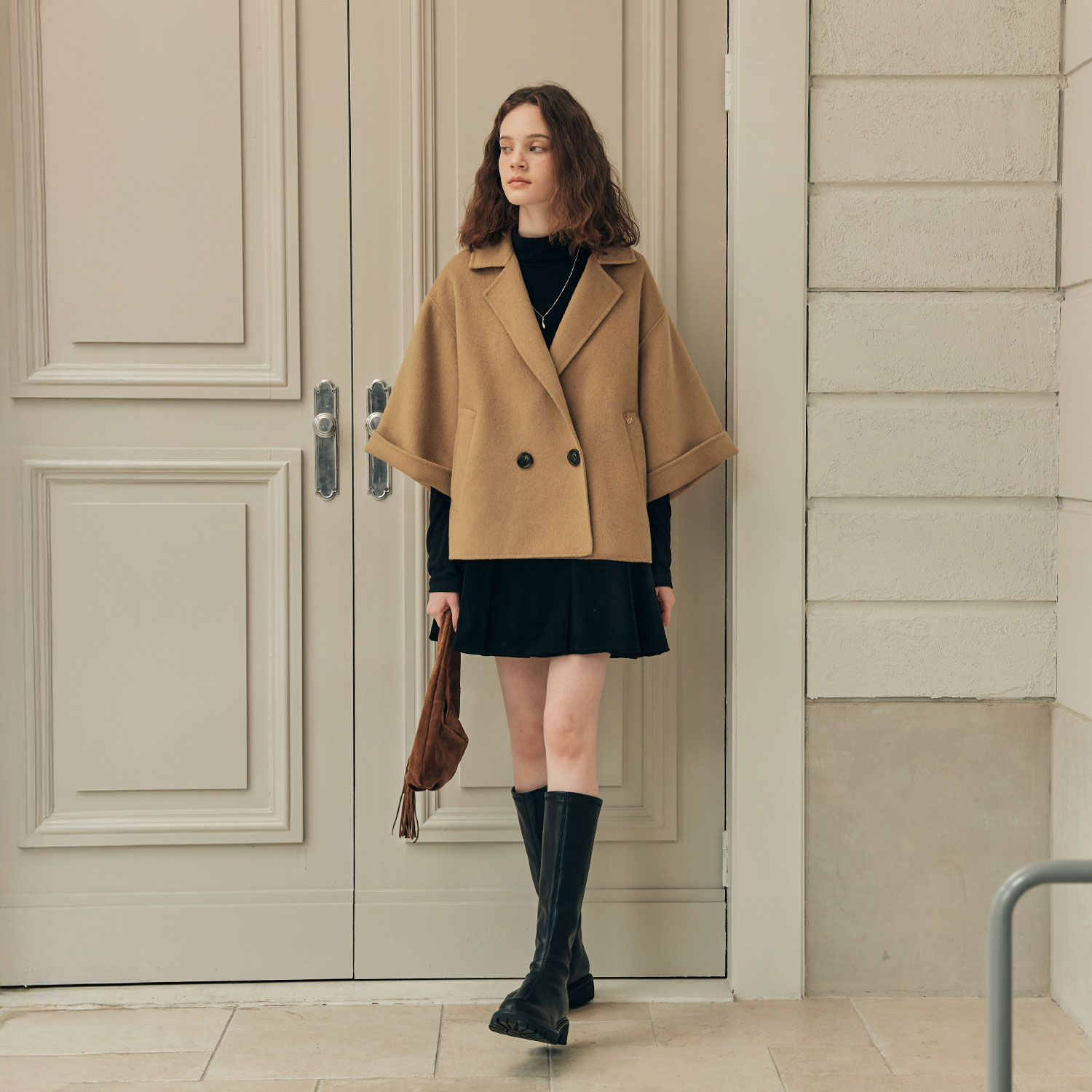 [제로스트릿] 핸드메이드 롤업 더블 코트 HANDMADE ROLL-UP DOUBLE COAT / CAMEL - 상세 이미지 2
