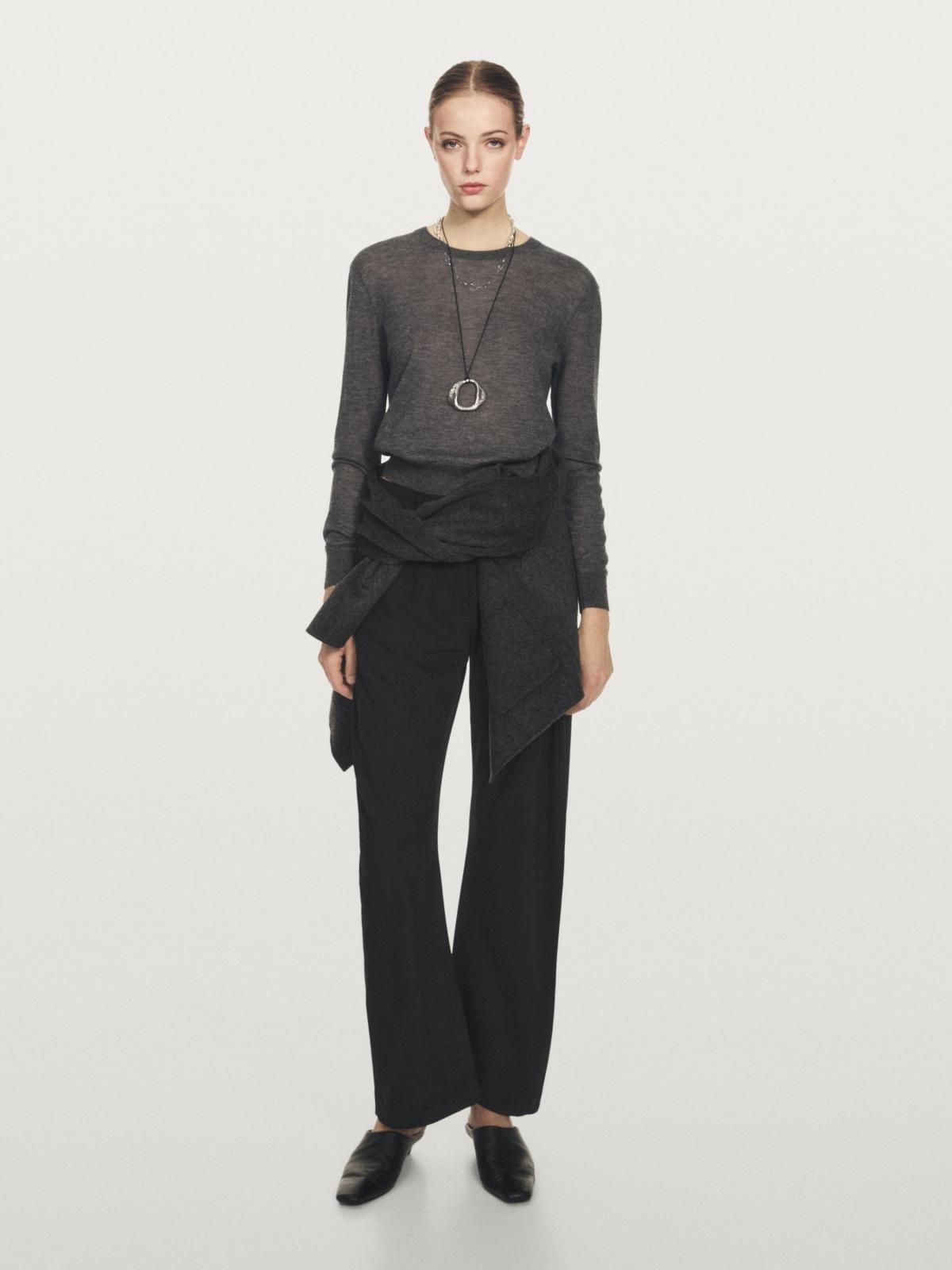 마시모두띠 프리미엄 캐시미어 라운드넥 파인 니트 스웨터 5618/635 ANTHRACITE GREY - 상세 이미지 2