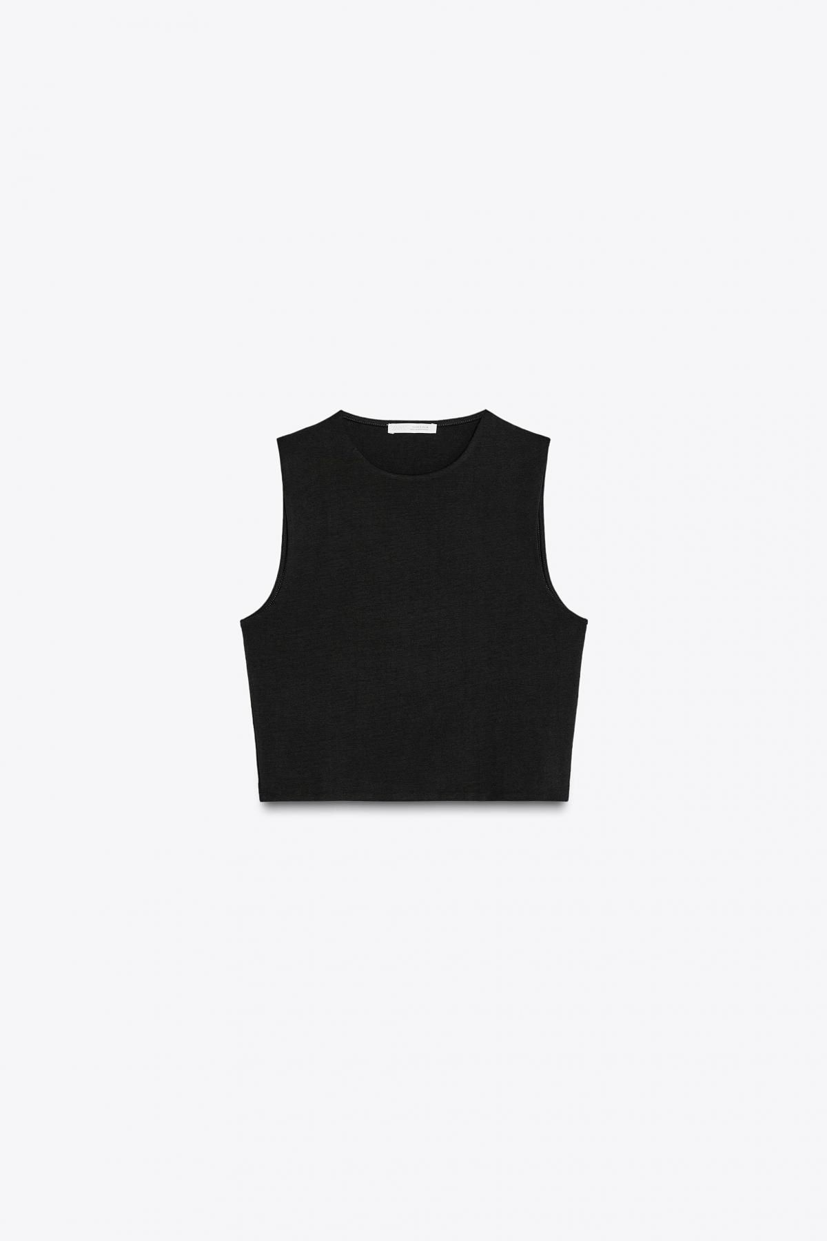 자라 코튼 크롭탑 2335/353 BLACK - 메인 이미지