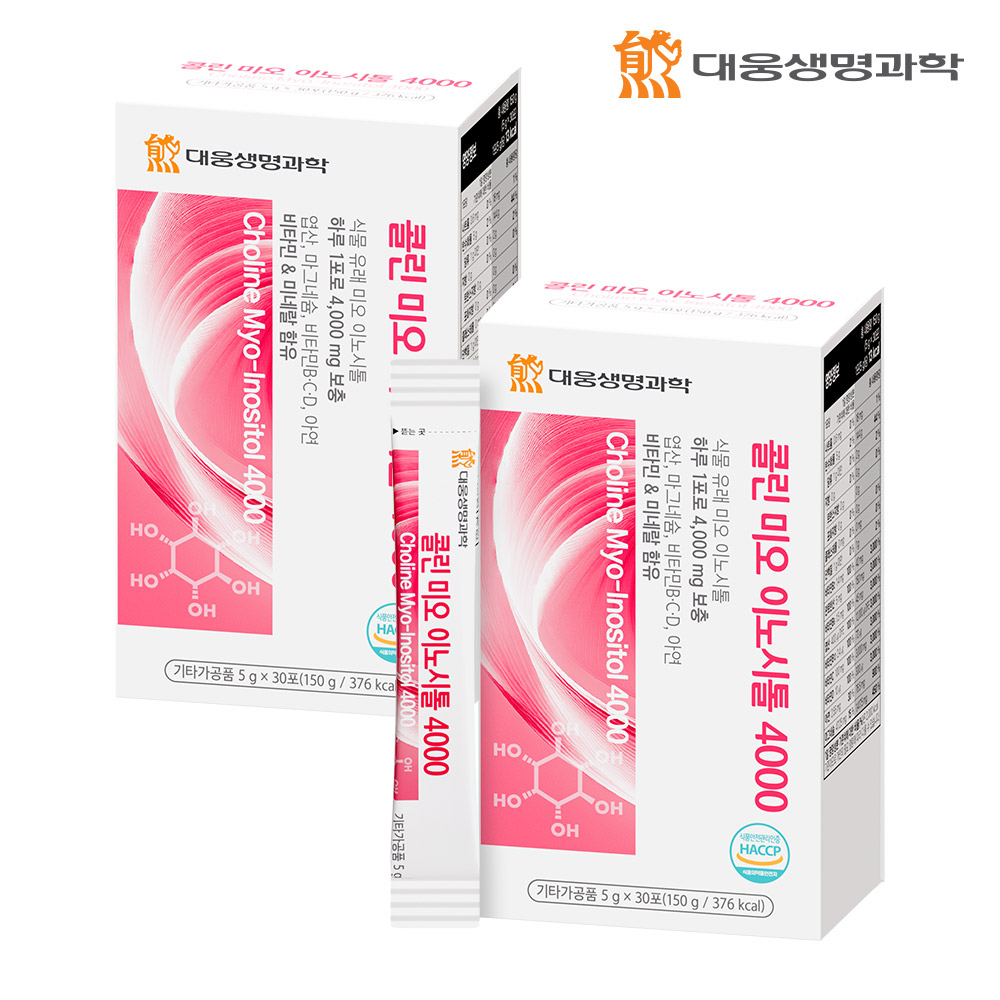 대웅생명과학 콜린 미오 이노시톨 4000 분말 엽산 식물유래 30포, 2개 제품 이미지
