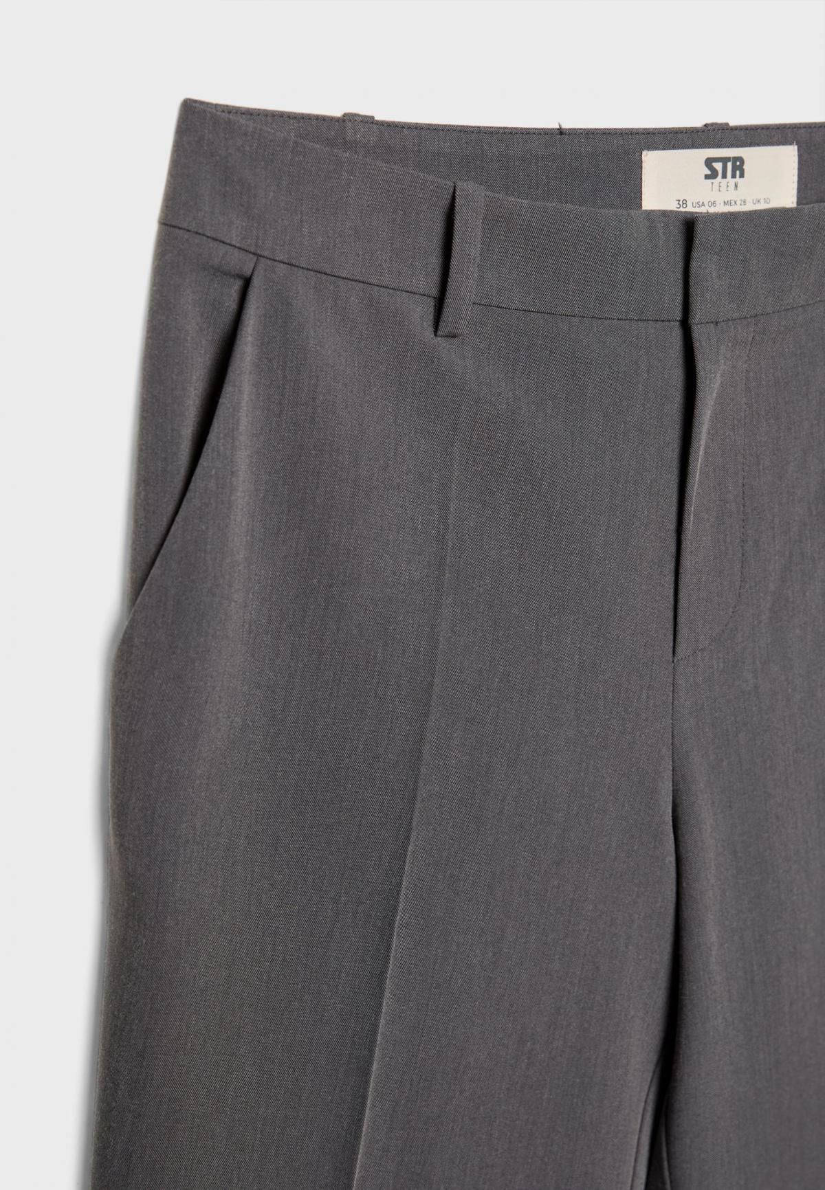 스트라디바리우스 테크니컬 스트레이트핏 미드라이즈 슬랙스 팬츠 포켓 7273/302 DARK GREY - 상세 이미지 4