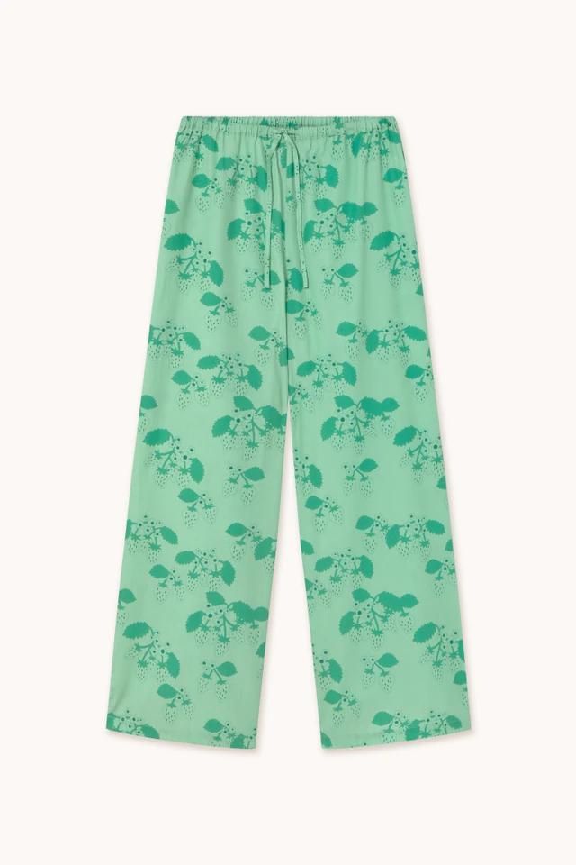 타이니코튼 라이트그린 스트로베리 패턴 와이드 팬츠 SS25-622R22 ONE COLOR - 상품 이미지