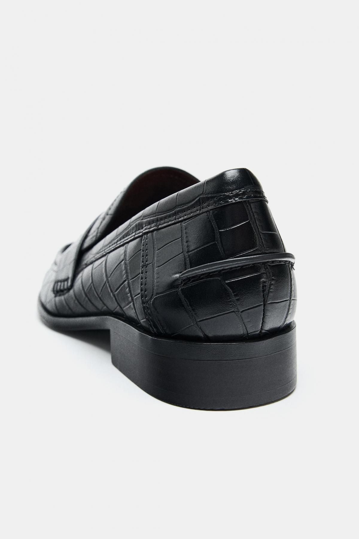 자라 클래식 엠보싱 블랙 페니 로퍼 1570/610 BLACK - 상세 이미지 4