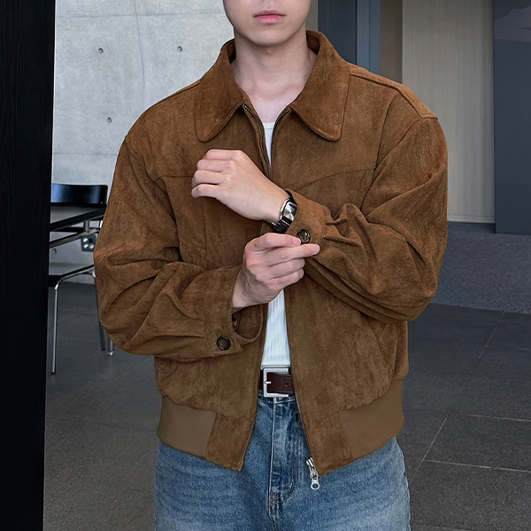남성 2컬러 빈티지 스웨이드 클래식 모던 블루종 IS-JK59 - 상품 이미지