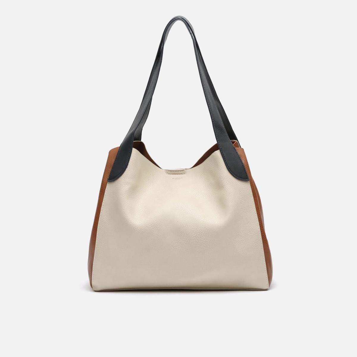 미사코 컬러블록 레더라이크 호보 숄더백 Palatin PALATIN-4400286117014 BEIGE - 상세 이미지 2