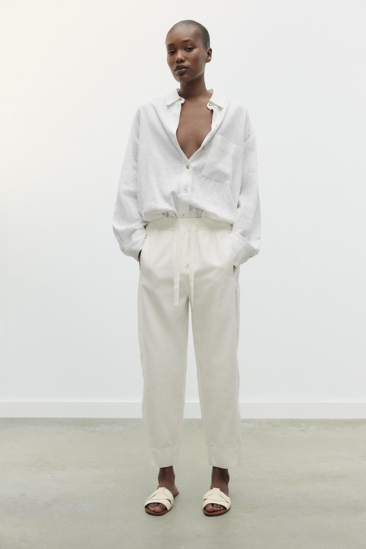 자라 크로스 스트랩 플랫 레더 샌들 2600/710 WHITE - 상세 이미지 2