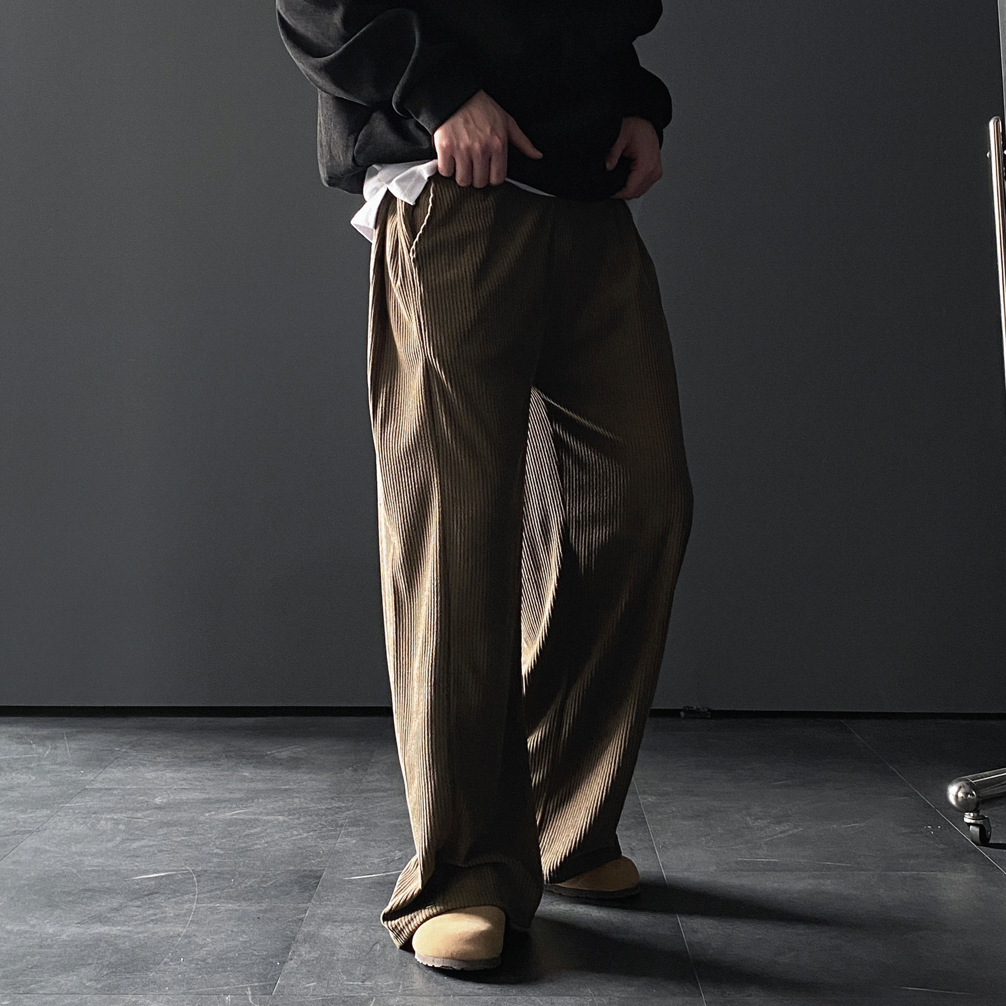 남자골덴바지 벌룬팬츠 남자코듀로이팬츠 남성통바지 - 상품 이미지