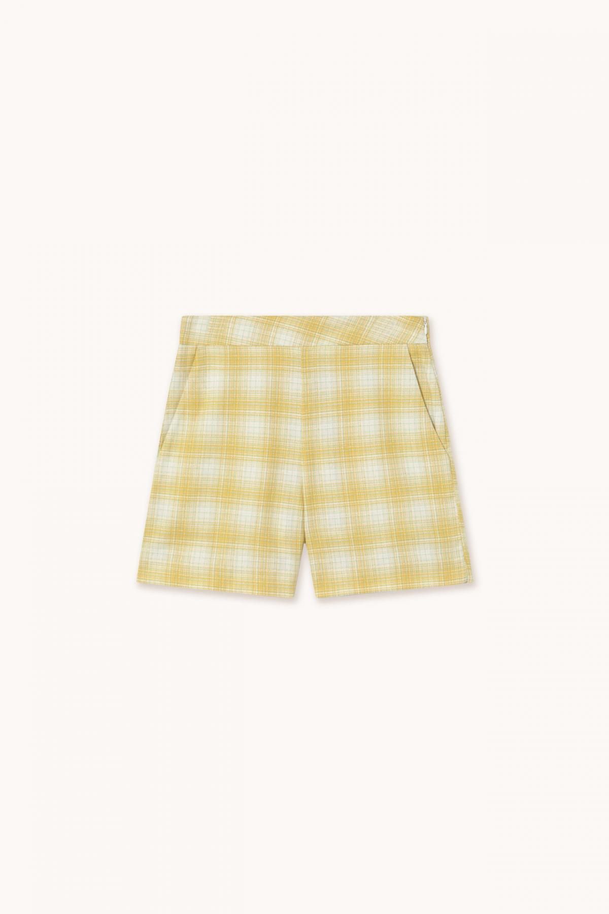 타이니코튼 체크 패턴 옐로우 라이트 썸머 쇼츠 SS25-692J13 ONE COLOR - 상품 이미지