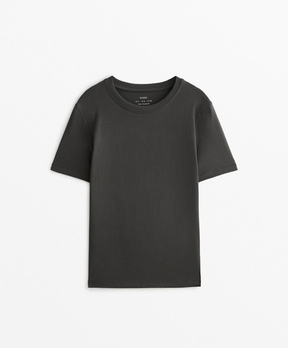 오이쇼 미니멀 라운드넥 코튼블렌드 반팔 티셔츠 0239/378 DARKLEADGREY - 상품 이미지