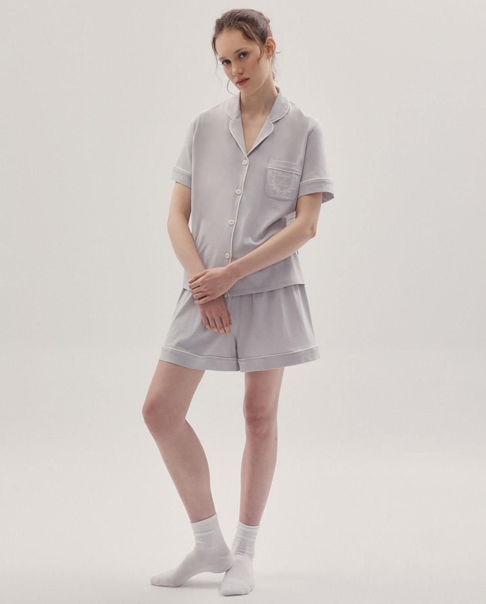 스페라 코지 포켓 코튼 반팔 파자마 세트 58807500630 GRIS CLARO - 상세 이미지 2