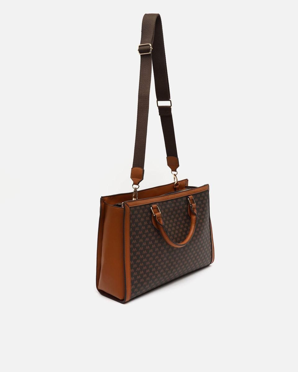 미사코 모노그램 패턴 토트 13인치 노트북 가방 Monogramas-4900371133016 BROWN - 상세 이미지 3