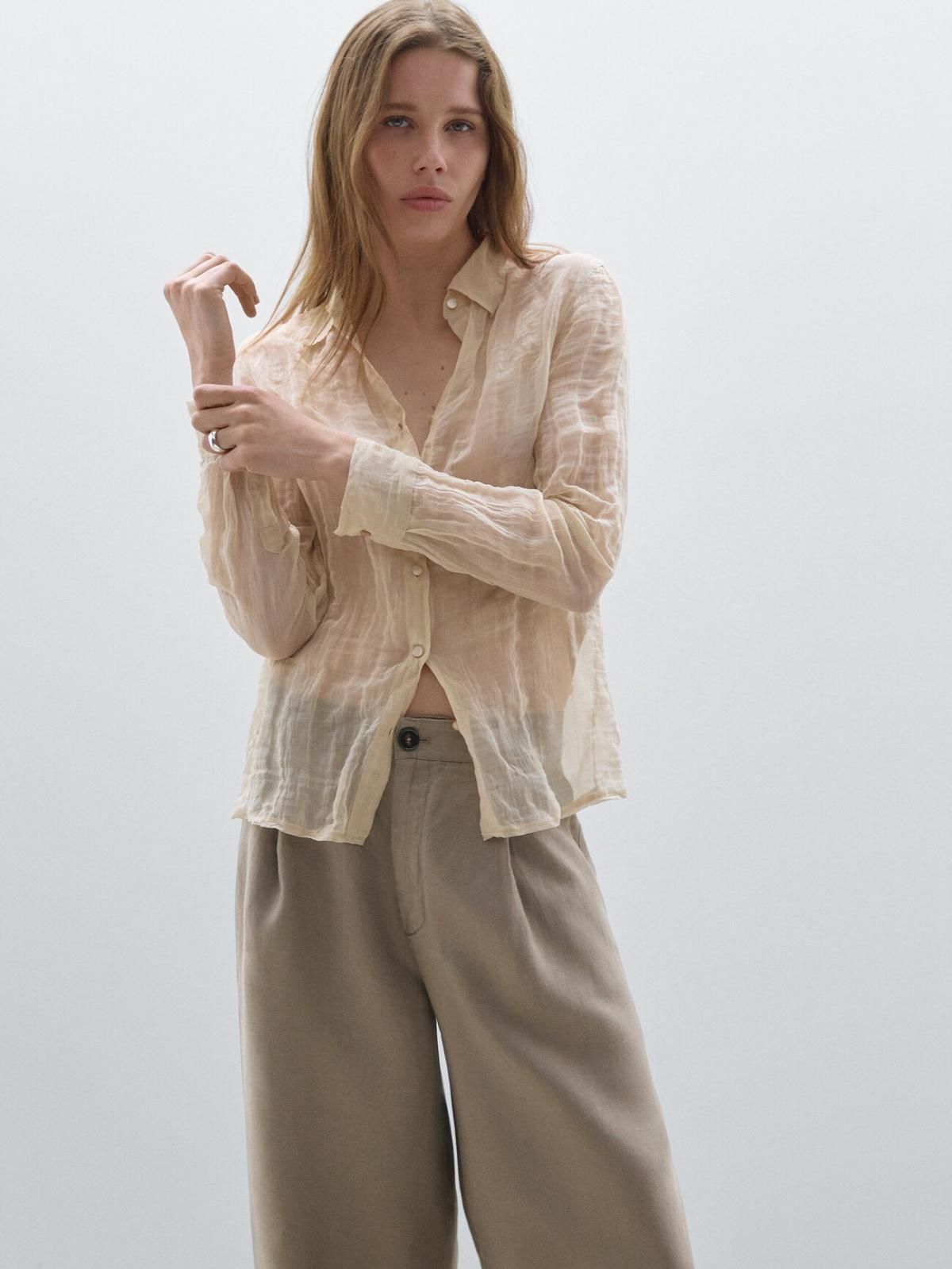 마시모두띠 100 린넨 와이드 미드라이즈 팬츠 5031/831 TAUPE GREY - 상세 이미지 3
