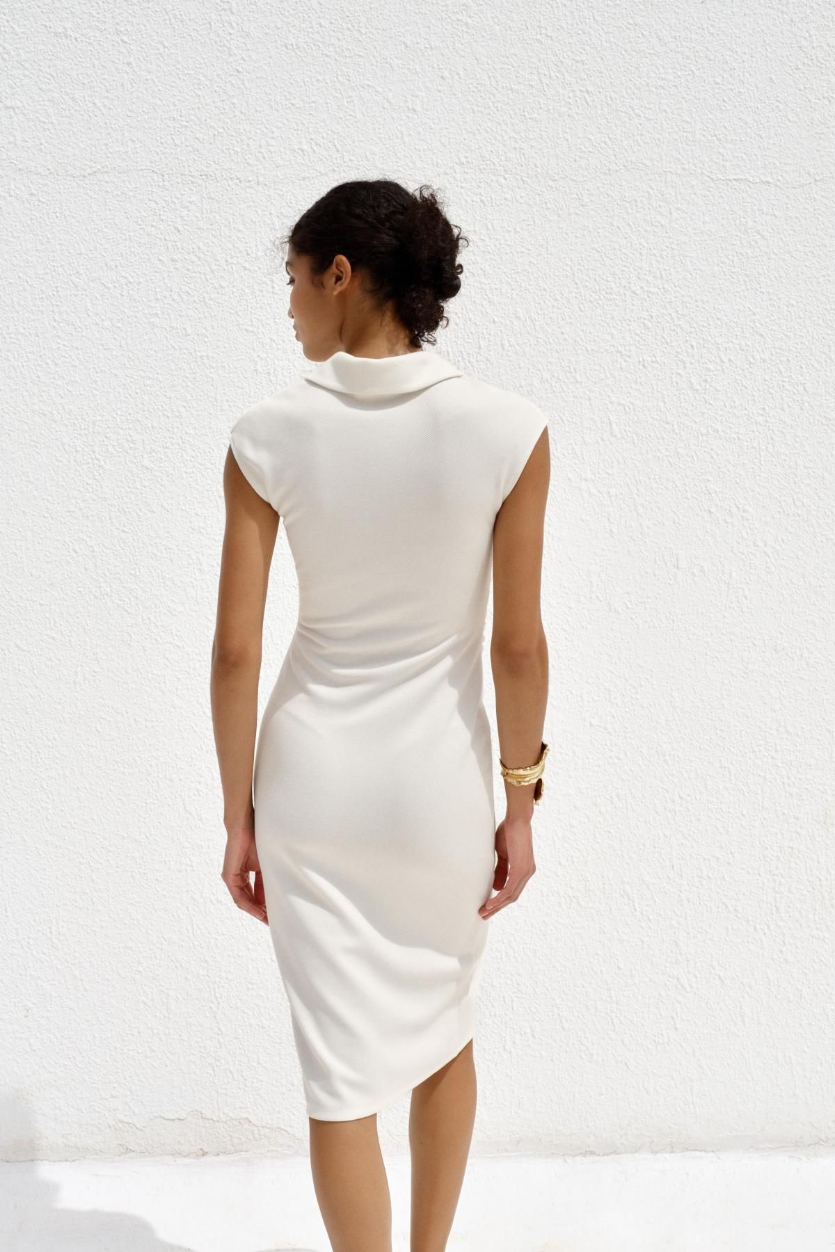 자라 피케 셔츠 원피스 3644/176 OYSTER-WHITE - 상세 이미지 4