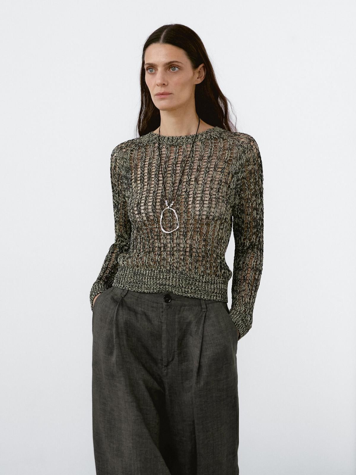 마시모두띠 린넨 와이드핏 테크니컬 팬츠 5031/832 GREYISH GREEN - 상세 이미지 3