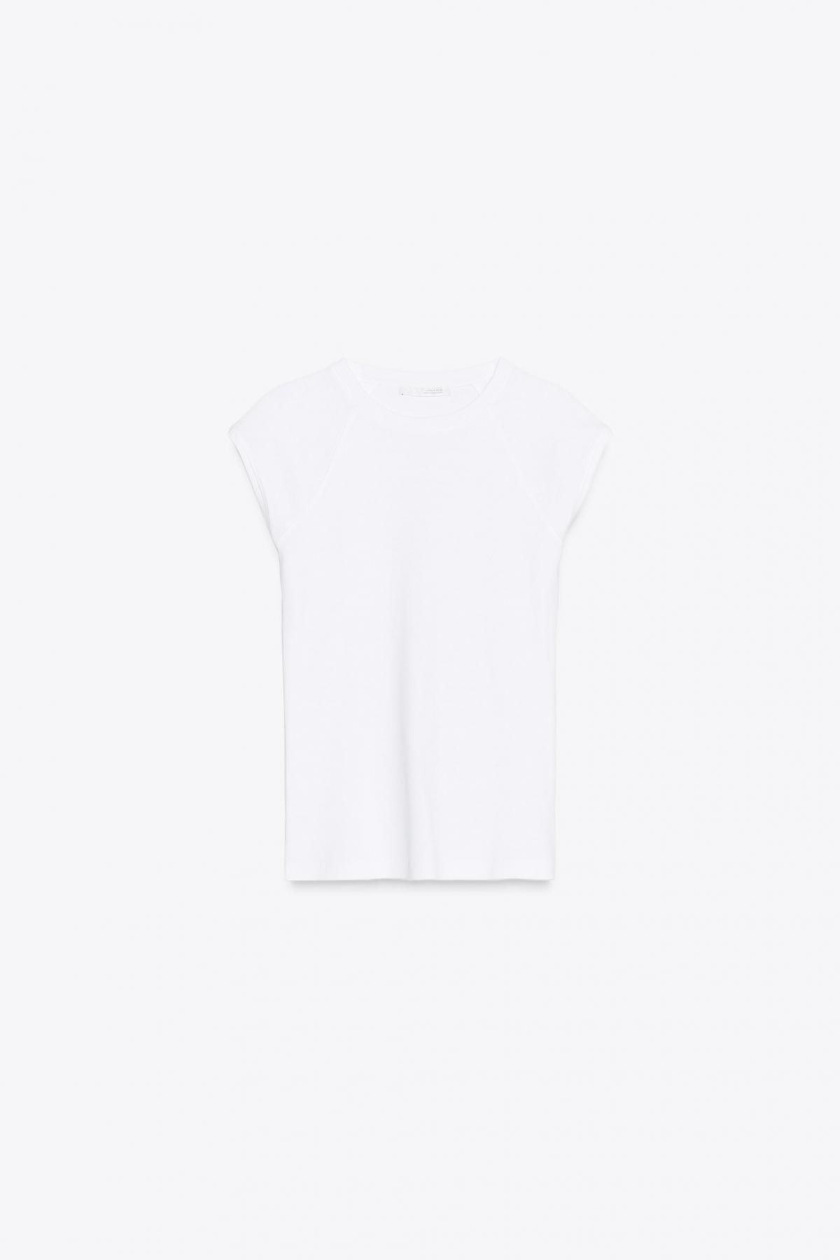 자라 워싱 슬림핏 라운드넥 반팔 코튼 티셔츠 2335/152 WHITE - 메인 이미지
