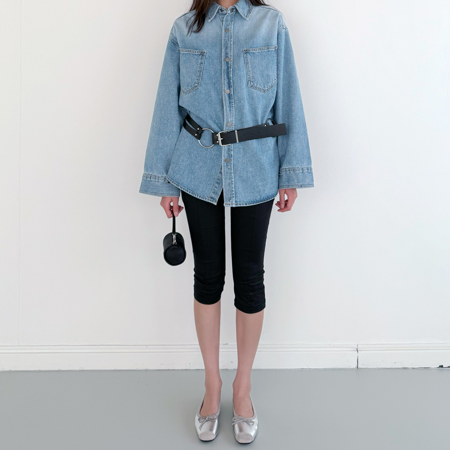 슬림 블랙 팬츠 날씬 스판 7부 8부 데일리 바지 - 상세 이미지 4