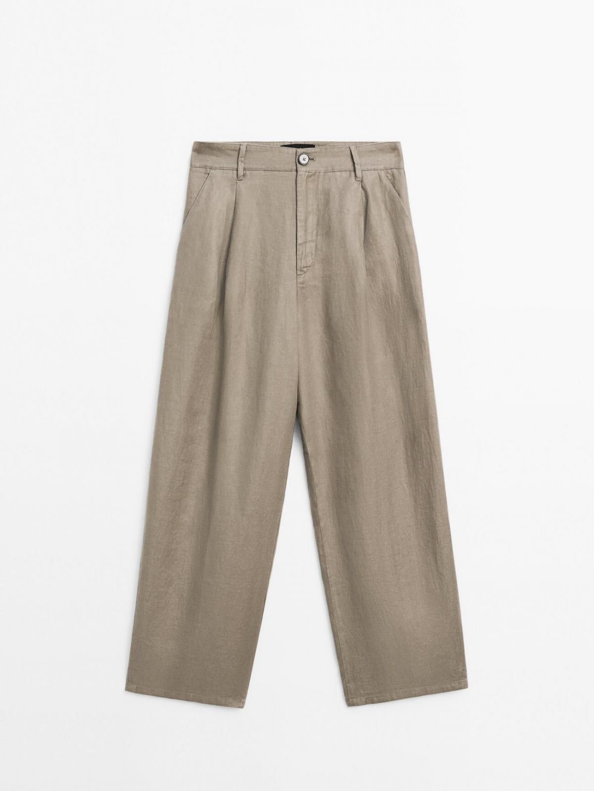 마시모두띠 100 린넨 와이드 미드라이즈 팬츠 5031/831 TAUPE GREY - 상세 이미지 5