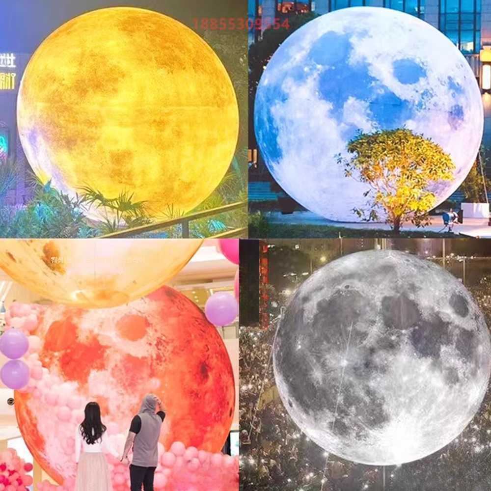 LED 보름달 조형물 야외 행사 무대 전시 장식 소품 4m 우주인 달착륙+조명+선풍기 - 상세 이미지 3