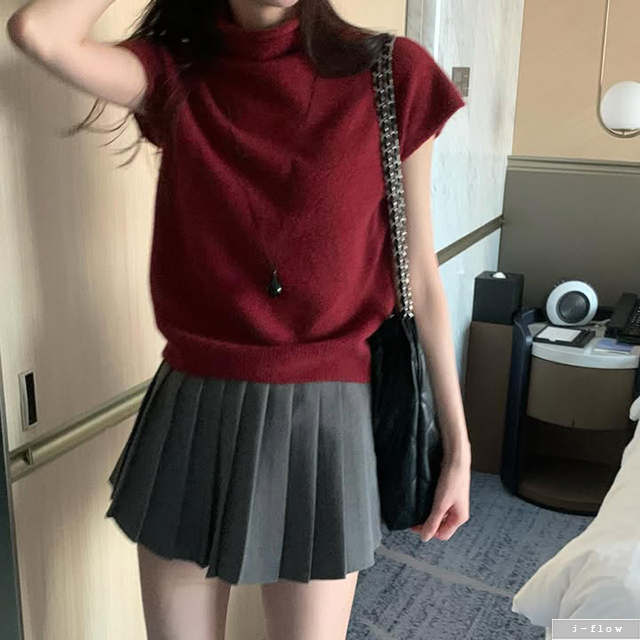 헤르 반목 캡소매 울 니트 5col 가을 겨울 이너 폴라 루즈핏 보송 부드러운 제이플로우 - 상세 이미지 5
