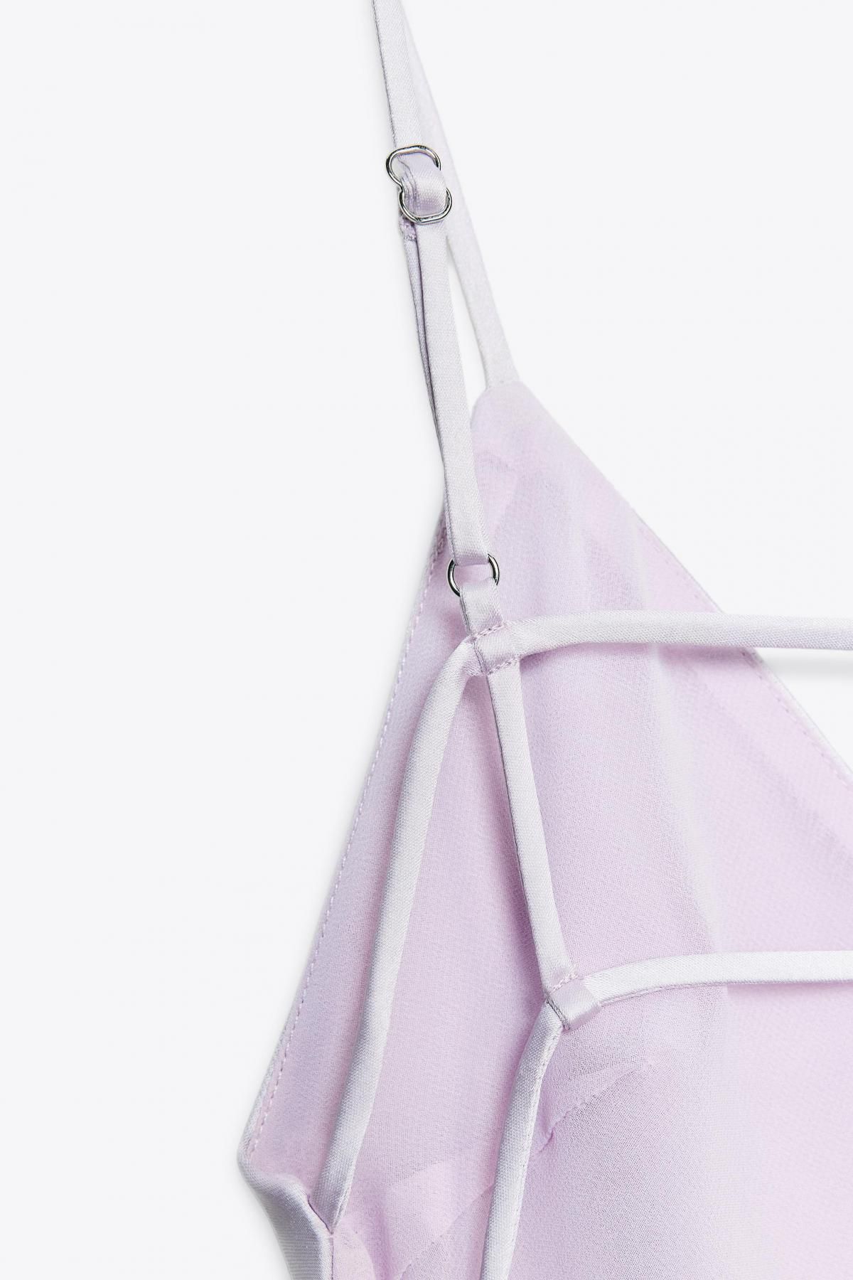 자라 새틴 슬립 미디 원피스 8035/331 LILAC 이미지 7