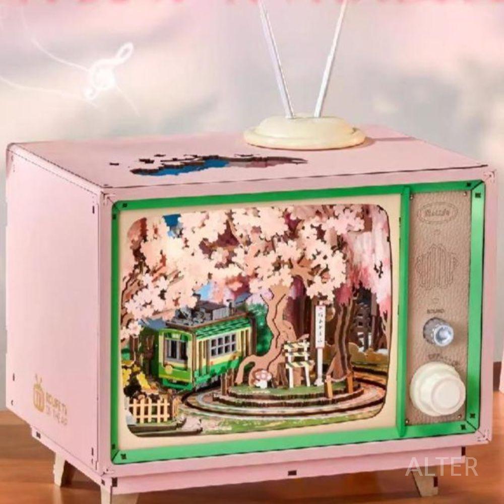 벚꽃 여행 뮤직박스 오르골 핸드메이드 모형 블록 DIY 벚꽃 꿈 여행 - 상세 이미지 3