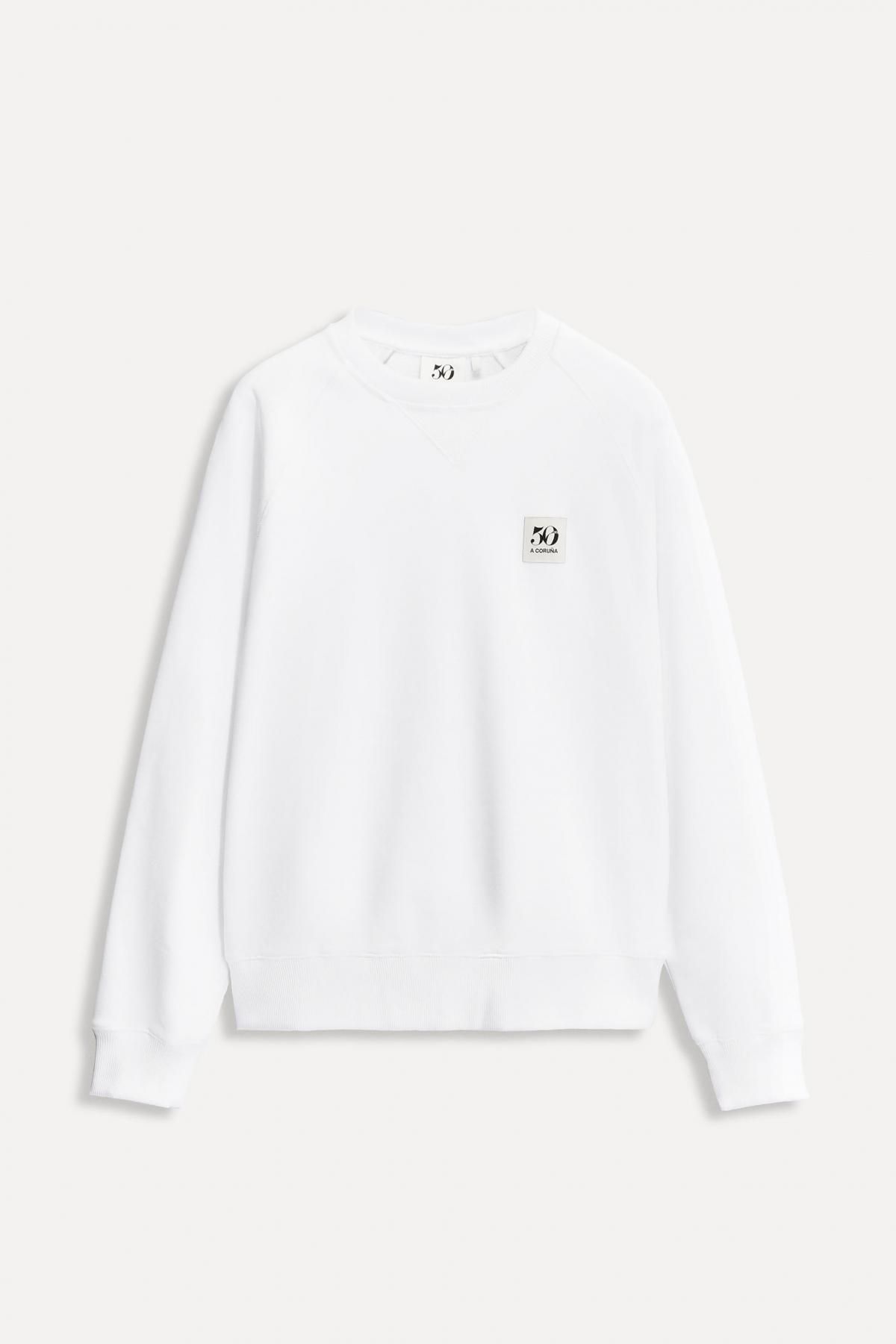 자라 50주년 패치 코튼 크루넥 스웨트셔츠 0085/013 WHITE - 메인 이미지