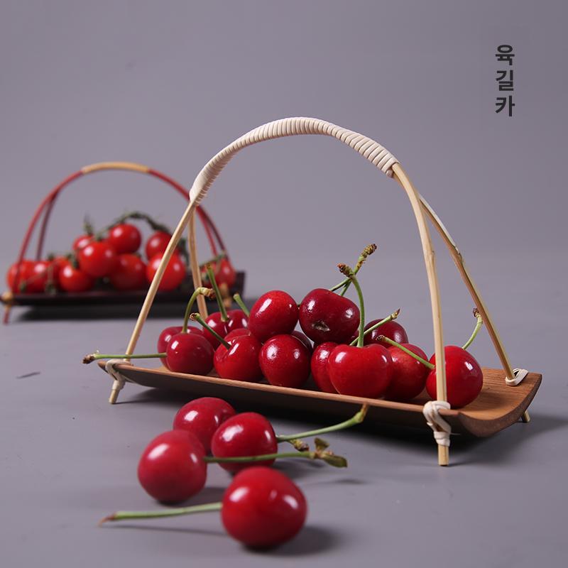 고급 일본 대나무 과일접시 인테리어 과일바구니 앞접시 업소용 요리 전통 선물용 집들이 관모 과일 접시 - 상세 이미지 3