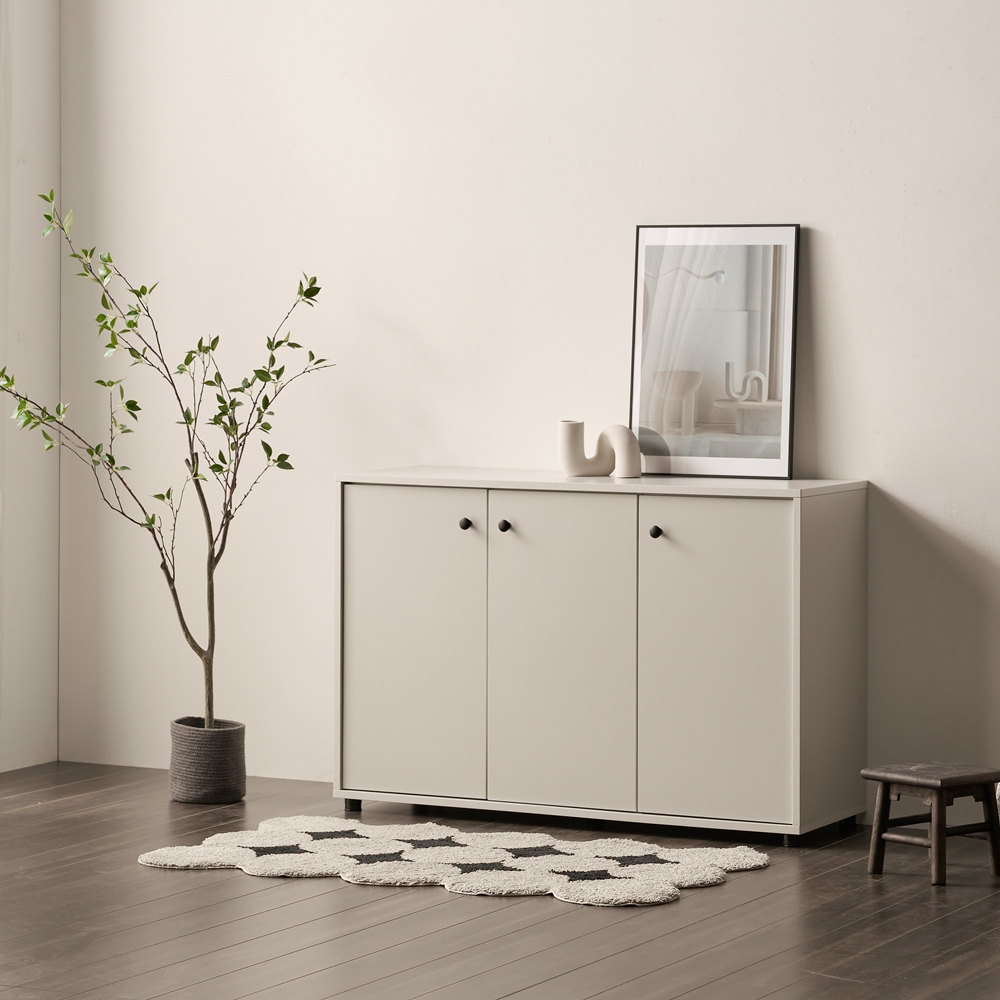 세렌 맘마존 베란다수납장 복도 lp수납장 안방 침대옆 다용도실 1200x400x800mm, 2단, 연그레이 - 상세 이미지 2