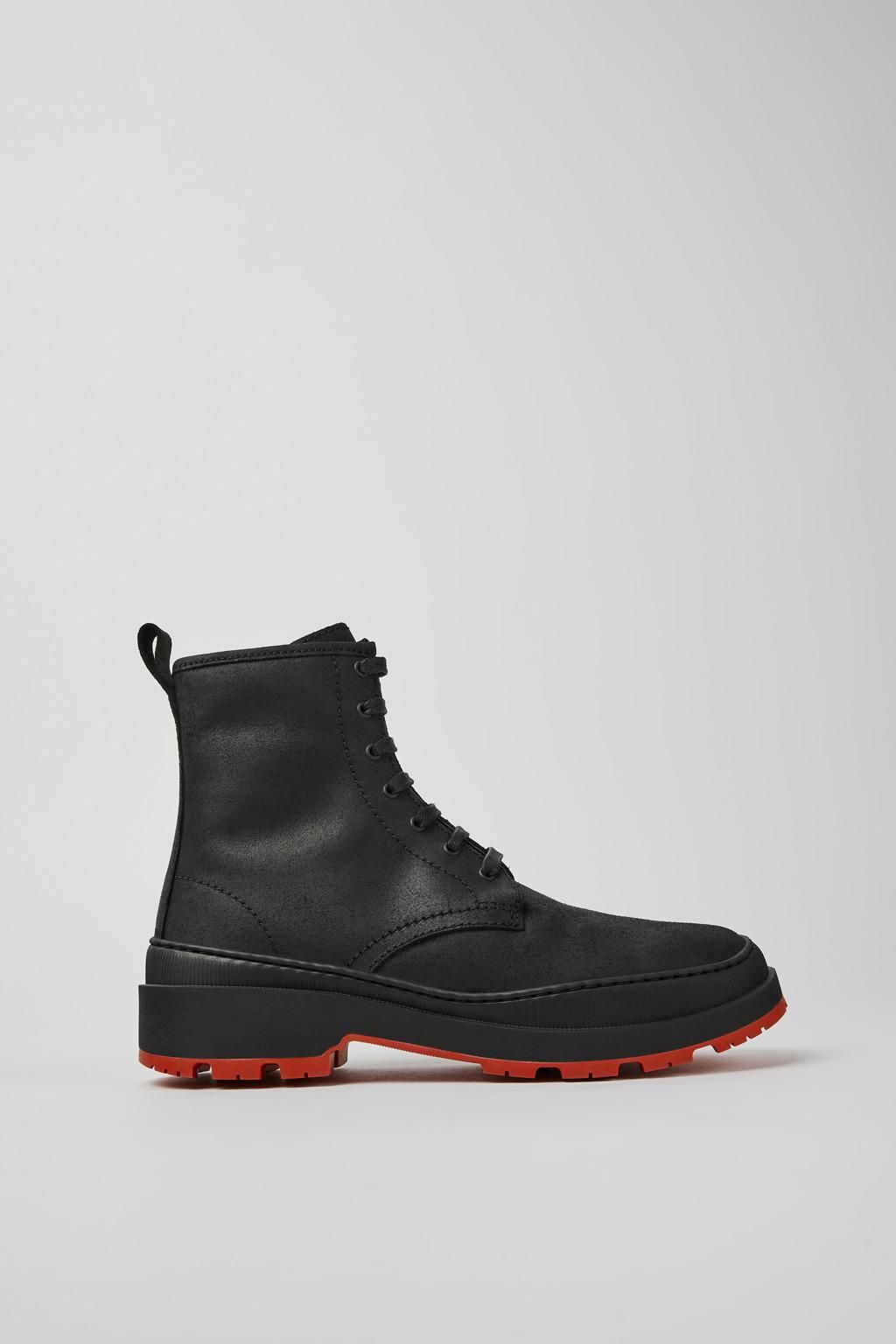 캠퍼 테크니컬 블랙 누벅 여성 앵클 부츠 Brutus Trek K400671-003 BLACK - 메인 이미지