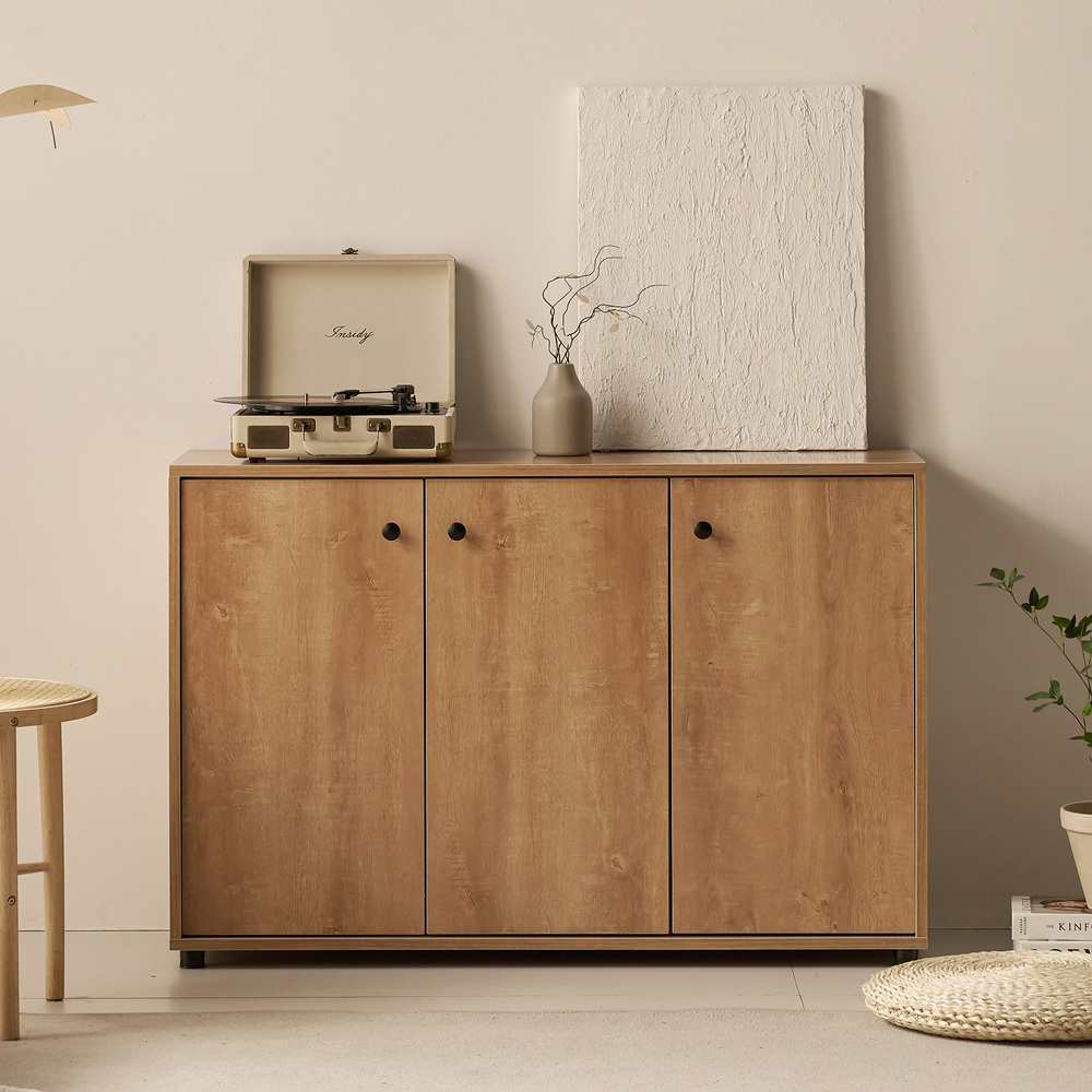 세렌 맘마존 베란다수납장 복도 lp수납장 안방 침대옆 다용도실 1200x400x800mm, 2단, 오크 - 메인 이미지
