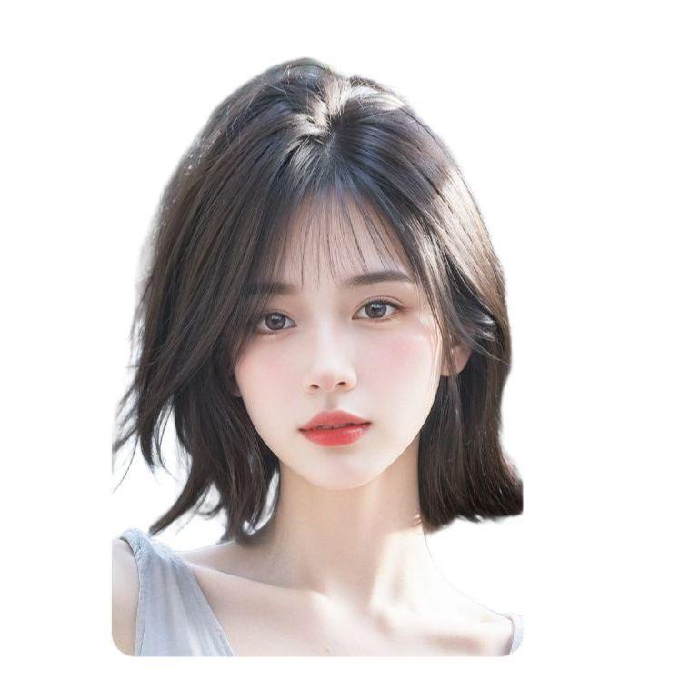 단발 통가발 여성 짧은 레이어드컷 패션 숏 머리 가발 단발 다크브라운+발망 - 상세 이미지 3