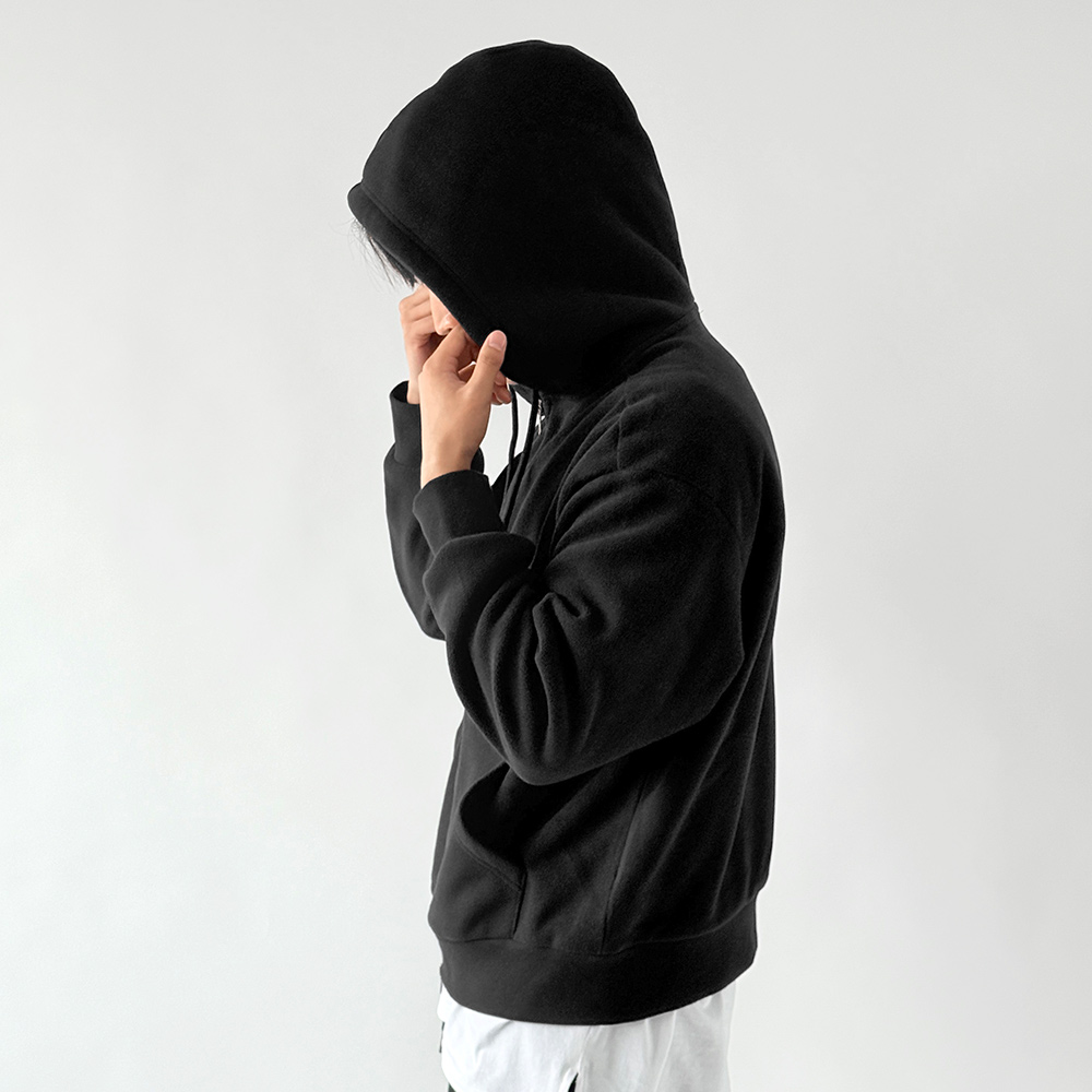 겨울 기모후드집업 상하세트 트레이닝복 남녀공용 데일리 홈웨어 택1 후드집업, 블랙, 1 이미지 8