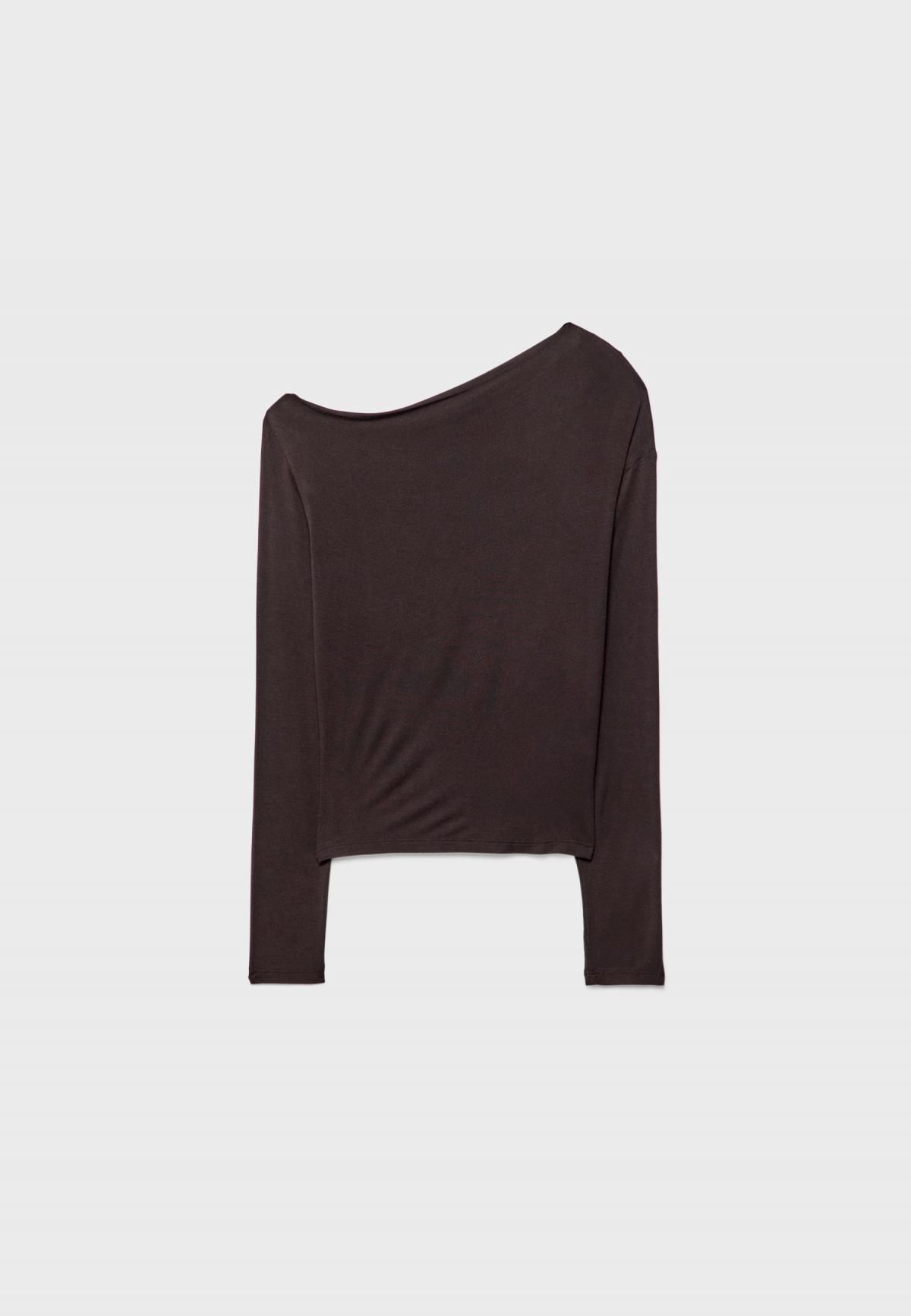 스트라디바리우스 모던 언발란스넥 긴팔 티셔츠 7091/150 BROWN - 상품 이미지