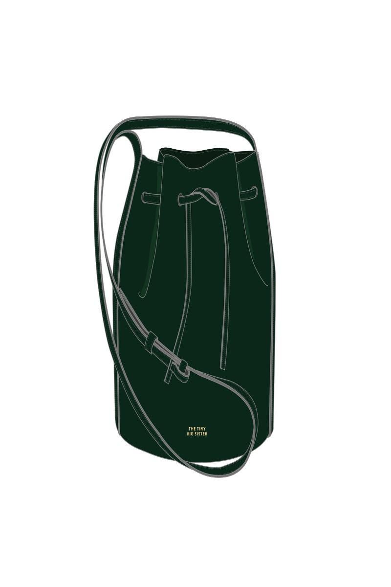 타이니코튼 레더 미니 스트링 버킷백 ANNE TTBS-045M24 DARK GREEN - 상세 이미지 2
