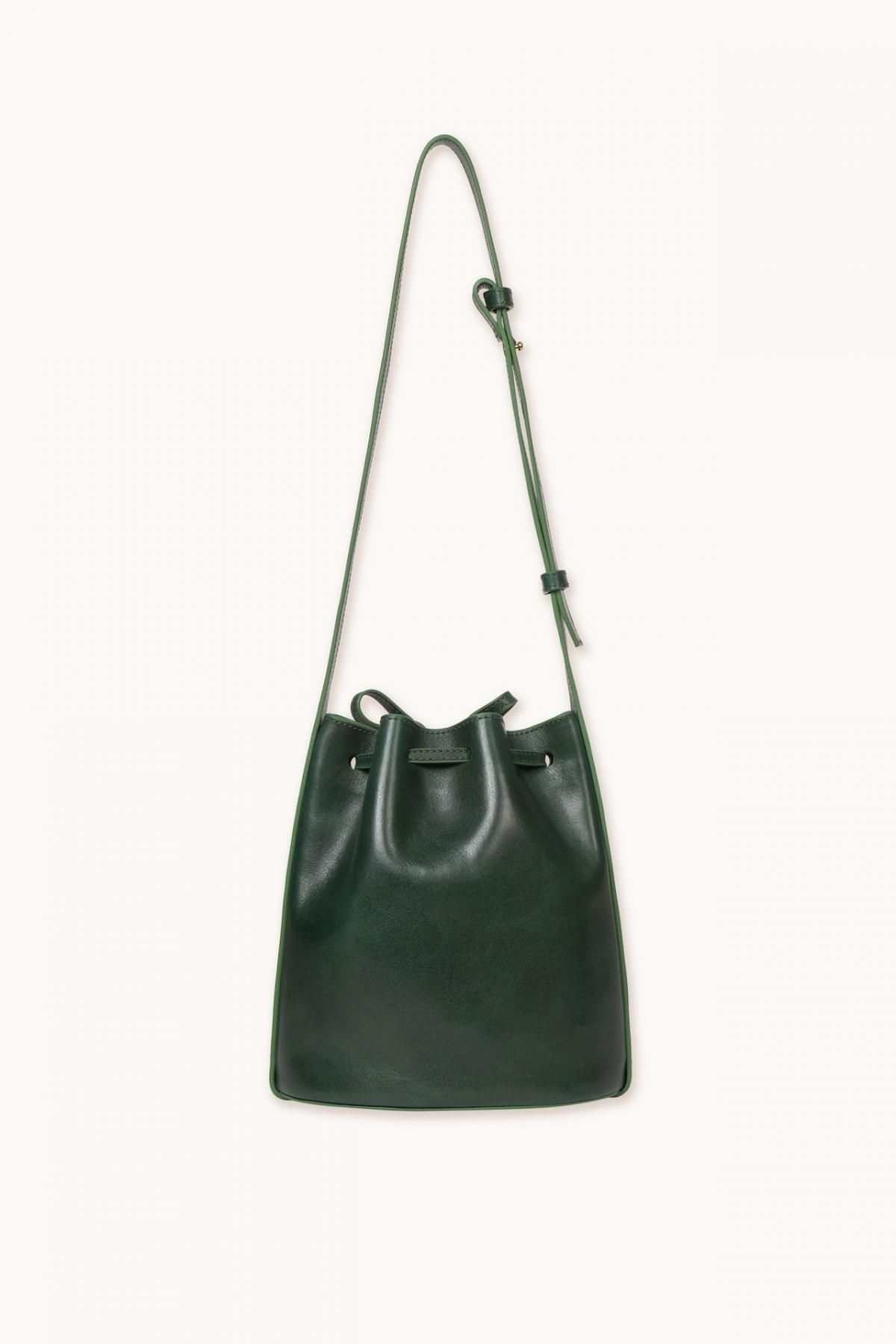 타이니코튼 레더 미니 스트링 버킷백 ANNE TTBS-045M24 DARK GREEN - 상세 이미지 3