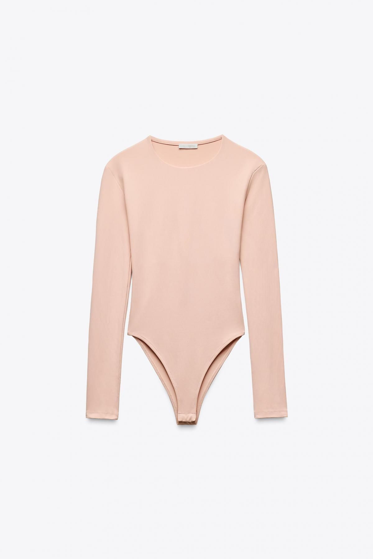 자라 베이직 폴리아미드 라운드넥 긴팔 바디수트 1026/725 PALE PINK - 메인 이미지