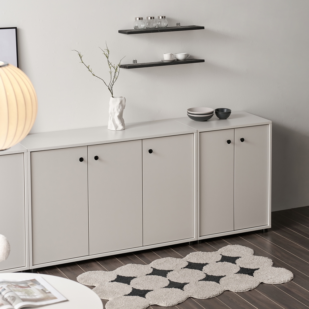 세렌 맘마존 베란다수납장 복도 lp수납장 안방 침대옆 다용도실 1200x400x800mm, 2단, 오크 - 상세 이미지 4