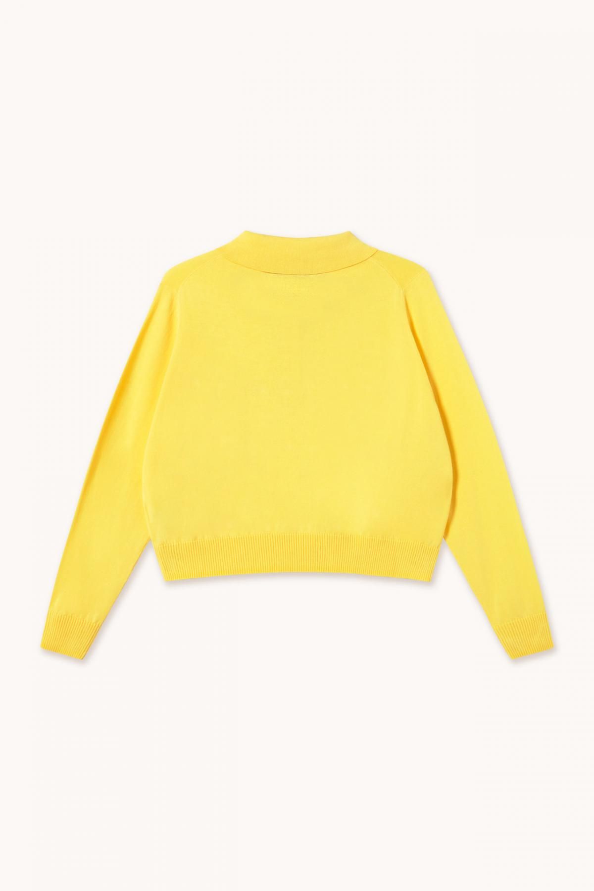 타이니코튼 라이트옐로우 크롭 폴로카라 니트 JERSEY FRANK SS25-776N03 ONE COLOR - 상세 이미지 5