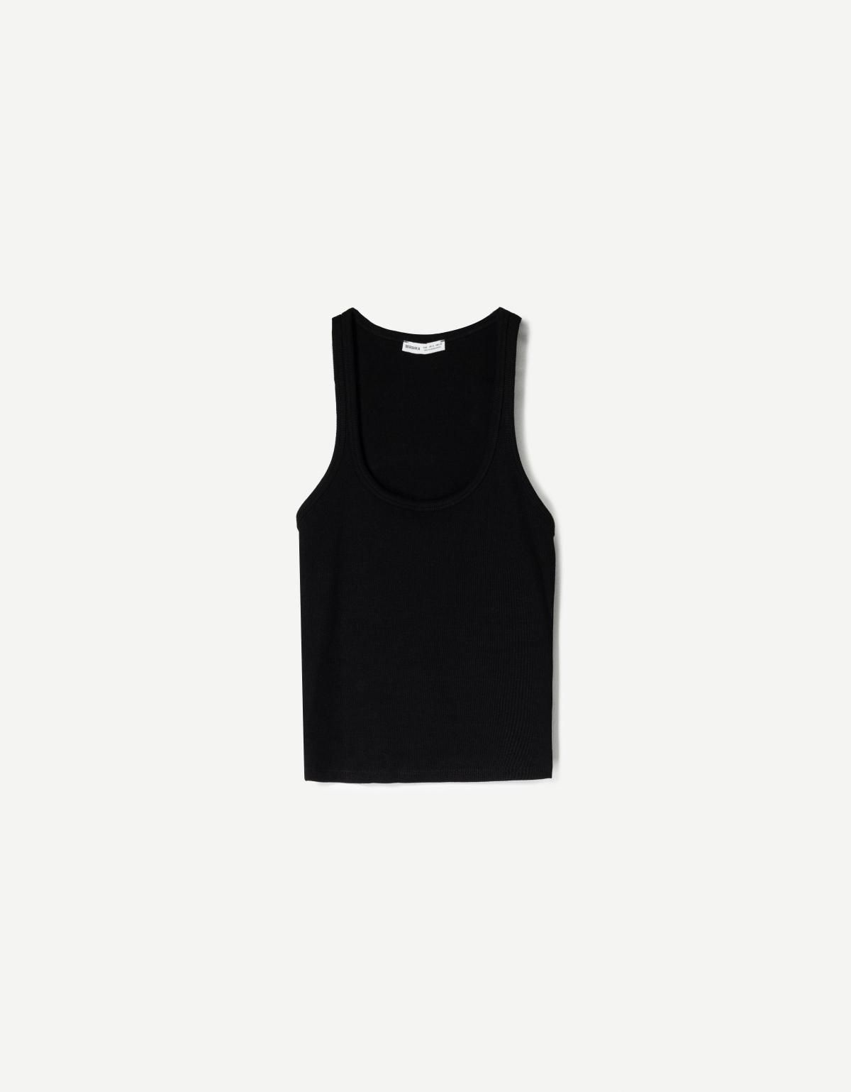 버쉬카 슬리브리스 골지 티셔츠 2338/152 BLACK - 상품 이미지
