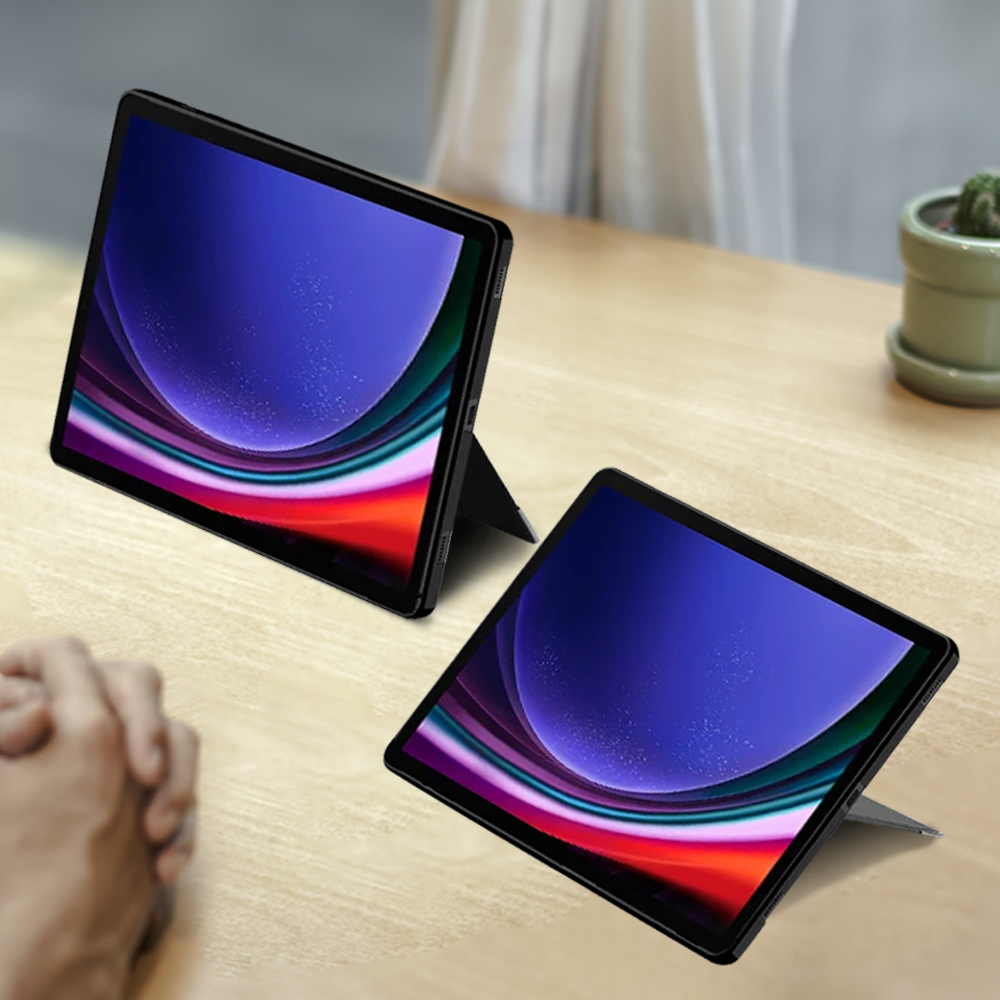 갤럭시탭 S9 FE 플러스 케이스 범퍼 세로 거치 킥스탠드 킥쉘 블랙, 탭 S9 FE+/S9+ - 상세 이미지 5