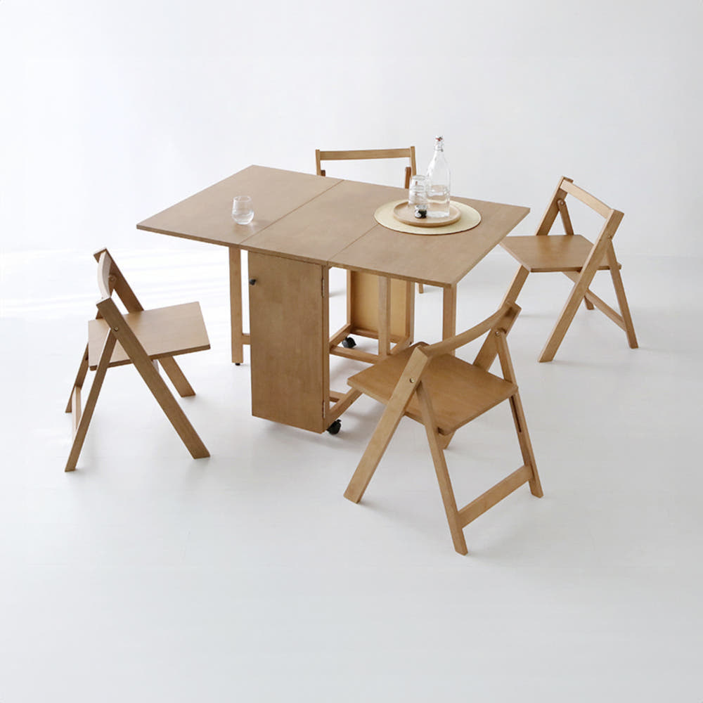 필몬 4인 원목접이식테이블 세트 DCM74120 1200mm, 캄포어베니어 7512.3271