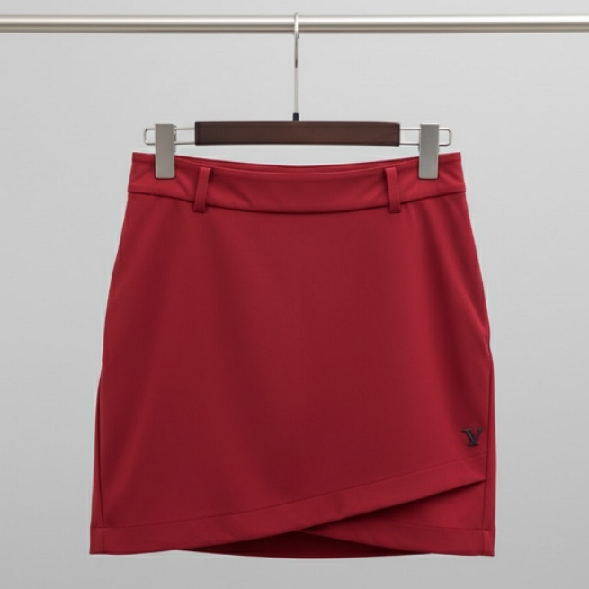 [무료반품] 볼빅 여자 가을 밑단 랩업 골프웨어 스판 골프치마 스커트 큐롯 기본, 레드, 76 - 상세 이미지 3