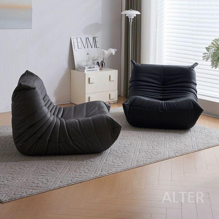 소파 거실 안락의자 좌석 번데기 카페 라운지 체어 옐로우 85x95cm - 상세 이미지 3
