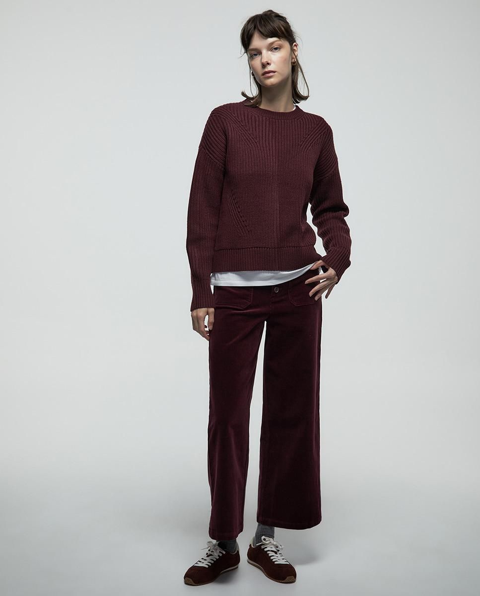 스페라 코듀로이 버튼 포켓 버건디 와이드 팬츠 58405402619 BURDEOS - 상세 이미지 2