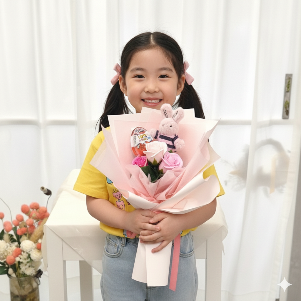 졸업 졸업식꽃다발 비누꽃 학예회 발표회 재롱잔치 유치원 디럭스노랑장미(17송이) - 상세 이미지 3